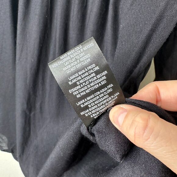 Velvet By Graham & Spencer Eva Black Peasant Top Pastel Embroidered Neck XS - Picture 11 of 16